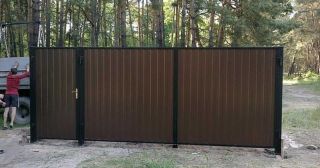 Купить распашные ворота из профнастила Ессентуки, цена от 2761 руб.